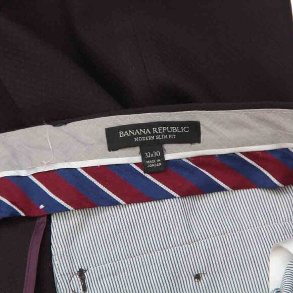 Banana Republic Wool Dress Pants Mahogany Brown MODERN SLIM FIT Size 33 X 30 - Picture 2 of 2